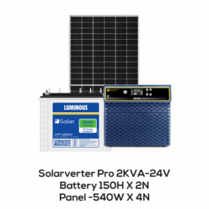 Solar Off-Grid Combo | Solarverter PRO 3 KVA/ 36 V, Solar Battery 150 Ah (2 Nos.), Solar Panel 540 W (4 Nos.)